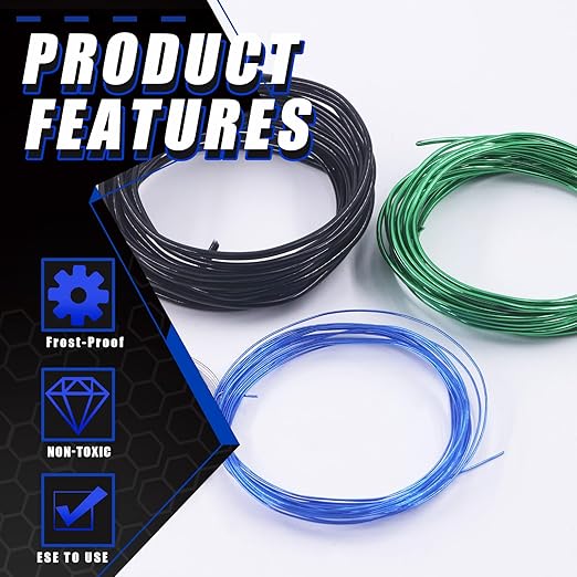 Glarks 5 Rolls Bonsai Wires Kit, 2mm 3mm 0.8mm 1mm 1.5mm Aluminum Bonsai Training Wire Tree Branches with Wire Cutter, 82 Feet Anodized Aluminum Set for Holding Bonsai Branches Small Trunks