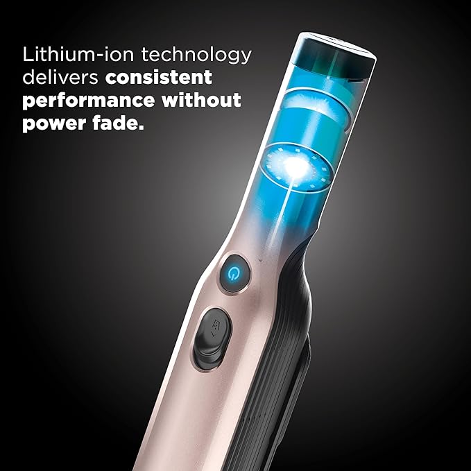 Shark WANDVAC Cordless Hand Vac, Lightweight, Portable at 1.4 lbs., Powerful Suction, Charging Dock, One-Touch Empty for Car & Home, Multi-Surface Pet Tool & Duster Crevice Tool, Rose Gold, WV201RGBRN