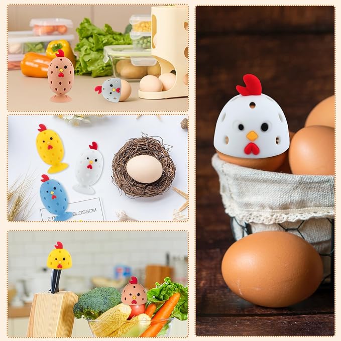 Egg Brush Cleaner, Egg Cleaner Scrubber for Fresh Eggs, Cute Chick Shaped Silicone Egg Washer, Reusable Multipurpose Washing Egg Tool for Fruits and Vegetables(Yellow, 1 Set)
