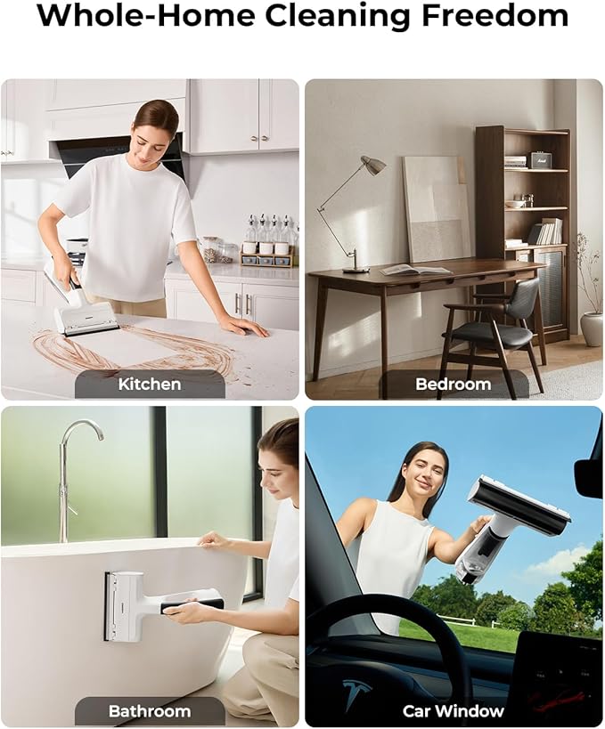 Hizero Handheld Multi-Surface Cleaner for Tables, Desks, Countertops,Glass and Mirrors – Cordless Hard Surface Cleaning Tool that Leaves Surfaces Streak-Free and Dry, No Rags Needed(H100)