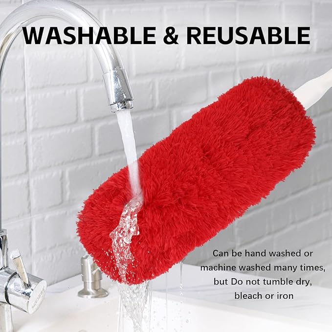 Reusable Microfiber Duster Refills Compatible with OXO & MR.SIGA Duster - Washable Duster for Household Cleaning Dusting Furniture Blind Ceiling Fan 3Pack (Handle NOT Included)