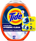 Tide Hygienic Clean Power PODS Laundry Detergent Pacs, Original Scent, 45 Count, Removes Visible and Invisible Dirt