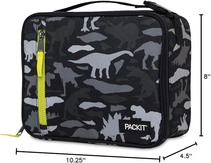 Packit, Box Lunch Freezable Dino Camo Charcoal