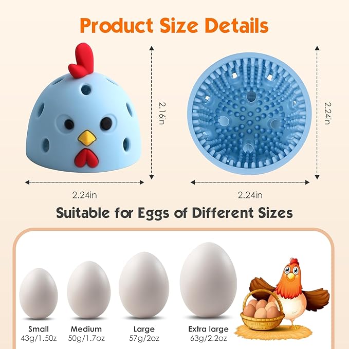 Egg Brush Cleaner, Egg Cleaner Scrubber for Fresh Eggs, Cute Chick Shaped Silicone Egg Washer, Reusable Multipurpose Washing Egg Tool for Fruits and Vegetables(Pink/Blue)