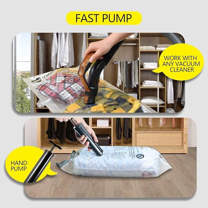 GONGSHI Vacuum Storage Bags, Space Saver Seal Bags For Clothing, Blankets, Comforters, Pillows, Clothes Storage,Travel Luggage.10 Jumbo