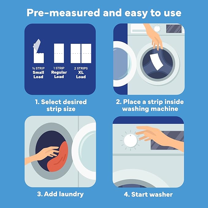 Tru Earth Compact Dry Laundry Detergent Sheets - Up to 64 Loads (32 Sheets) - Paraben-Free - Original Eco-Strip Liquidless Detergent, Great for Travel - Vanilla Bean