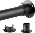 Closet Rods for Hanging Clothes, 1.3 Inch Diameter Heavy Duty Closet Rod 17-28 Inch Adjustable, Metal Closet Poles for Hanging Clothes, Matte Black Bar for Closet, Wardrobes, Bathroom, Windows