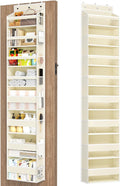 Mefirt Over The Door Organizer, 8 Shelf Door Hanging Organizers with 8 Large Capacity Pockets, Back of Door Organizer Storage Hanging Shelves for Closet Bathroom Bedroom Nursery