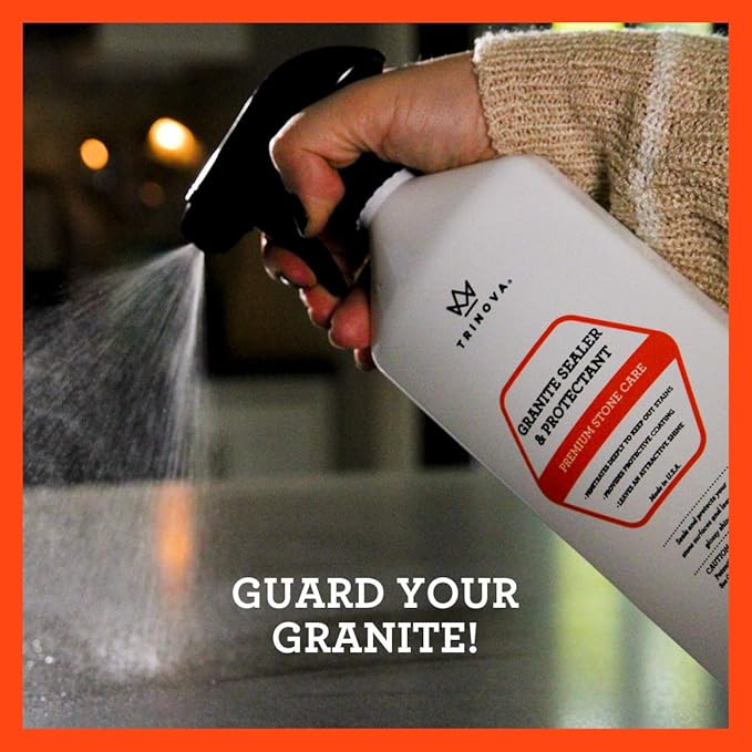 TriNova Granite Sealer & Protector Gallon Refill- Made in USA, Best Stone Polish, Protectant & Care Product - Easy Maintenance for Clean Countertop Surface, Marble, Tile 128 fl oz
