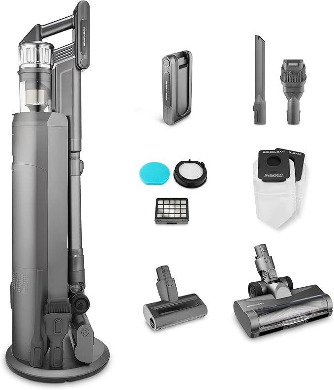 Soniclean STV-3 Cordless Vacuum Cleaner with Auto-Empty Base Station - H13 HEPA Filtration