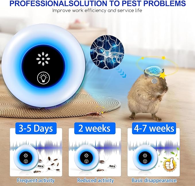 2025 Upgraded Electronic Mouse Repeller Ultrasonic Insect & Pest Indoor Repeller, Plug-in Control Device Repellent, Repellent Roach, Mouse, Bugs, Mosquito, Mice, Spider, Ant - Pest Control, 6 Packs