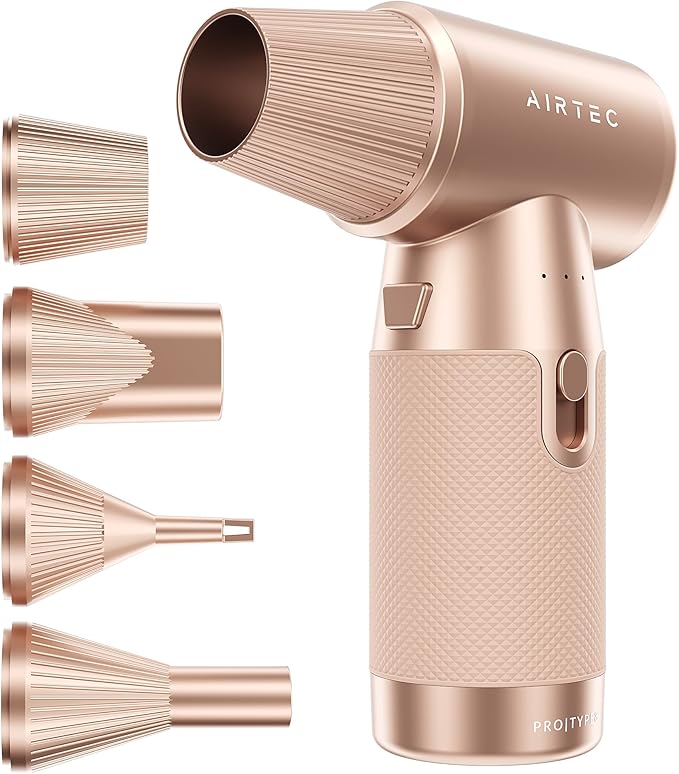 IT Dusters AirTec Ultra Cordless Air Duster for PC & Electronics, Rechargeable Electric Air Blower for Keyboard, Laptop, Console & Home Cleaning, Alternative to Canned Air (Type 8 - Rosie)