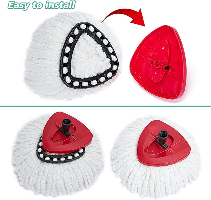 20PCS Spin Mop Replacement Head,100% Microfiber Mop Heads Replacements Compatible with Triangle Spin Mop,360 Degree Round Spin Mop Replacement Head for Easy House Cleaning Floor Mopping