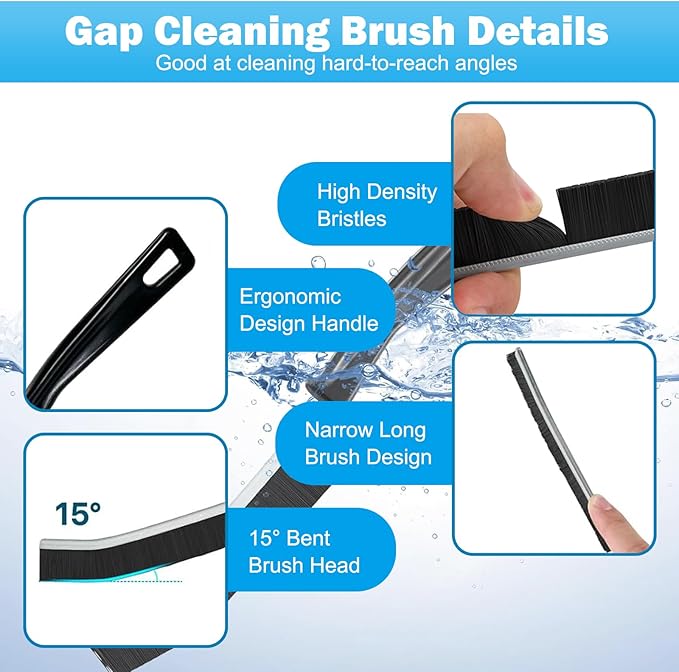 FANTEXY 5 Pieces Crevice Cleaning Brush, Thin Gap Cleaning Brushes Crevice Cleaner Tool, Thin Hard Brush for Cleaning, Small Cleaning Brush for Kitchen,Bathroom,Household,Windows Groove,Faucet,Sinks