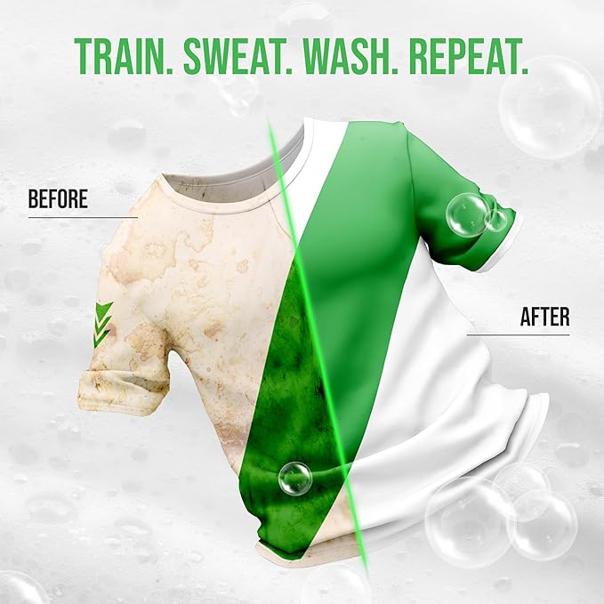 Rockin' Green Laundry Detergent, Plant based, All Natural Laundry Detergent Powder, Vegan and Biodegradable Odor Fighter, Safe for Sensitive Skin (Active Wear 120 Loads - Unscented)