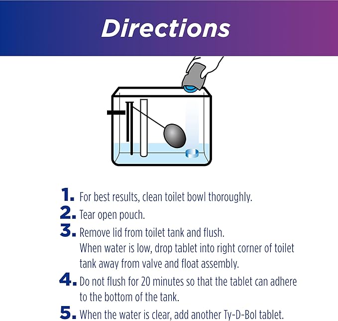 Ty-D-Bol Bleach-Free Toilet Bowl Cleaner Tablets Variety Pack - (10 Pack) 1.4 oz - 5 Lavender and 5 Blue Tablets - Fights Hard Water Stains, Mineral Buildup & Limescale - Bathroom Cleaning Supplies