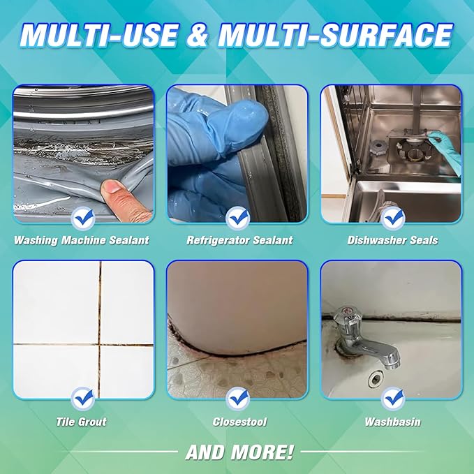 11 Fl oz All-Purpose Gel for Home Use on Washing Machine Gasket, Bathroom Grout, Sink, Shower, Caulk, and Front Loader Seal