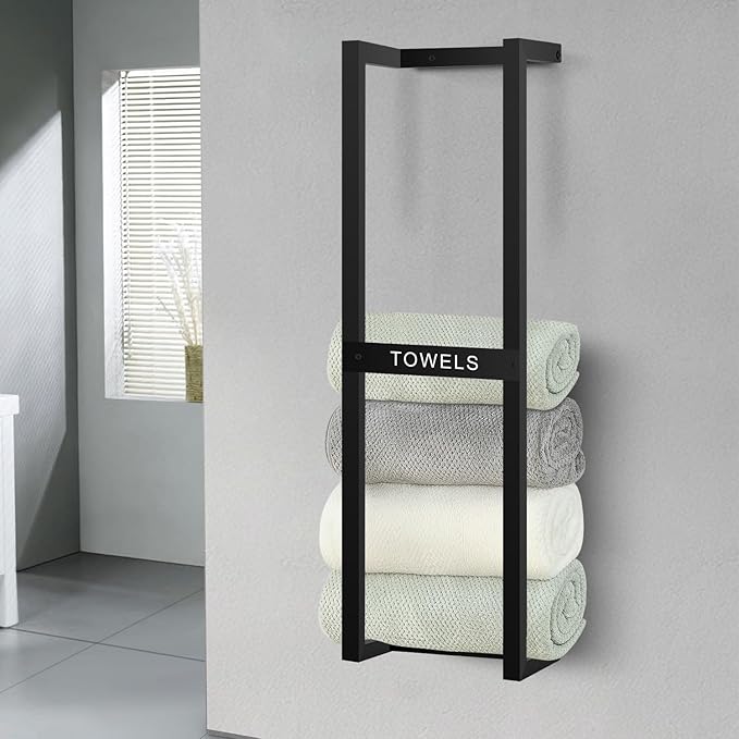 Towel Rack for Rolled Towels, Wall Mounted Bathroom Towel Rack, Wall Mounted 31 inch, Towel Rack for Rolled Towels for Modern Storage