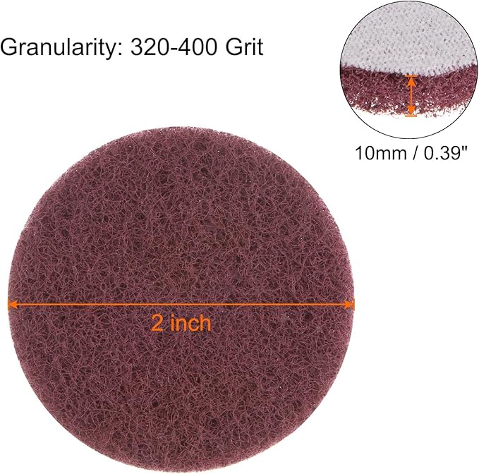 HARFINGTON 8pcs Drill Power Brush 2 inch Tile Scrubber Scouring Pads 320-400 Grit for Bathroom Kitchen Household Cleaning