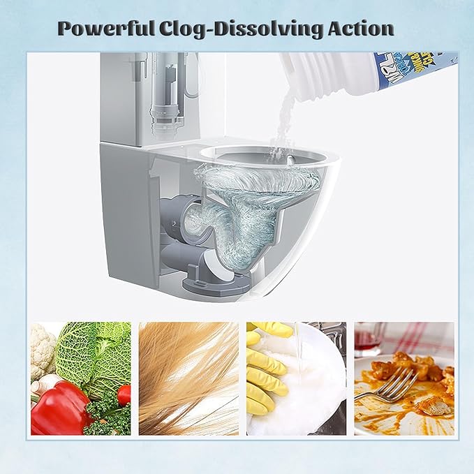 Powerful Sink and Drain Cleaner for Clogged Pipes, Kitchen, Bathroom and Shower (3PCS)