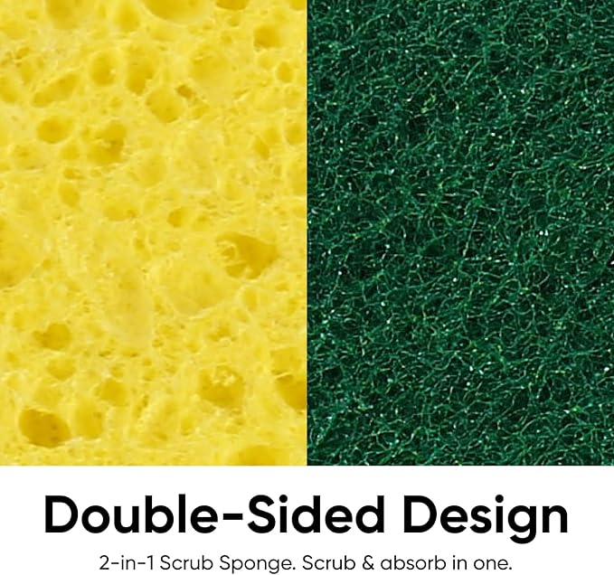 Kitchen Sponges for Washing Dishes, Non-Scratch Cellulose Dish Scrub Sponges, Cleaning Sponges for Household Use, Safe Cleaning Products, Kitchen Sponges Pack of 12, by Superio