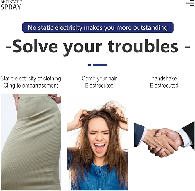 Anti-Static Spray Cling Free Static Guard Spray Static Spray for Clothes Eliminate Static Shock