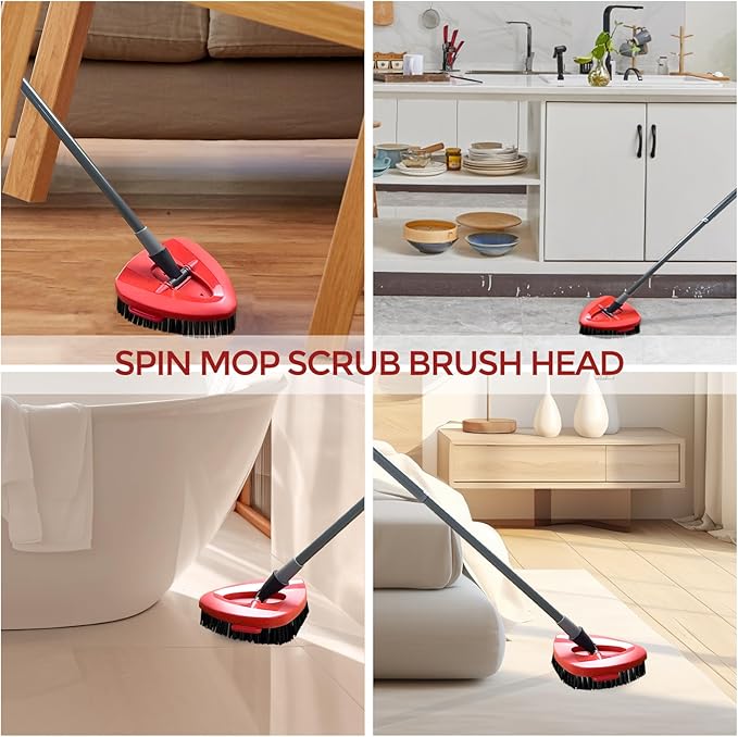 Scrub Brush, 2 Pcs Spin Mop Scrub Brush Head Compatible for EasyWring 1-Tank System, Hard Bristle Cleaning Brush for Bathroom, Kitchen, Tub and Tile