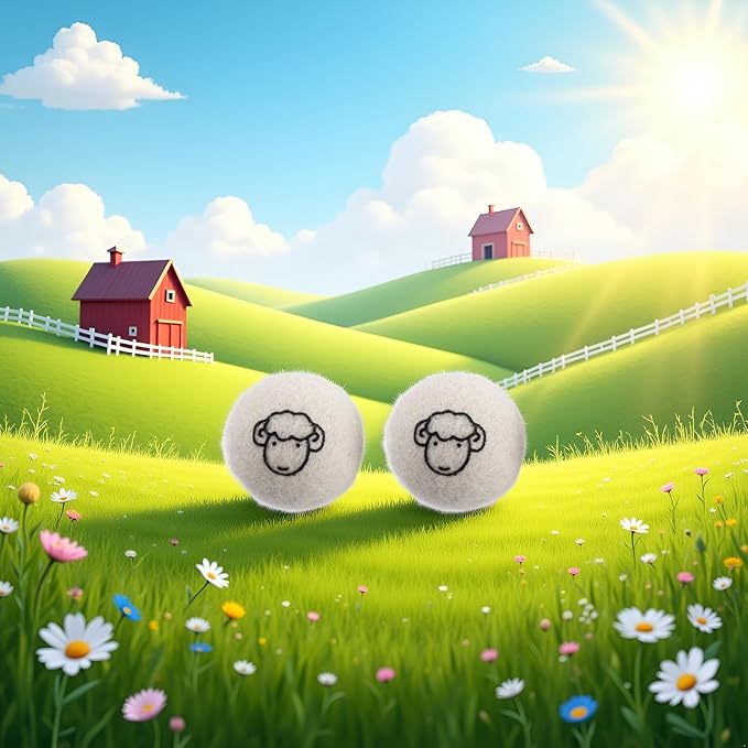 2 Pcs Wool Dryer Balls, Reusable Laundry Balls Softener Washing Fleece Dry Kit Anti-Static Reduce Wrinkles and Save Time Drying Ball,Laundry House Supplies (with Pattern)