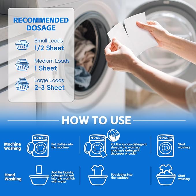Laundry Detergent Sheets - 400 Loads Boys Santal Laundry Sheets for Dorm,College,Home,Hotel,Apartment,Camping,Cruise,Road Trip,Beach Vacation,Backpack,Small Space, Family School Travel Essentials