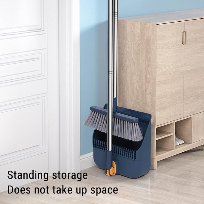 Broom and Dustpan Set 180° Rotatable Magic Outdoor Broom Standing Storage Buckle Type Brooms for Sweeping Indoor Hand Brooms for Home & Kitchen, Household Cleaning Tool Home Essentials Cute Stuff