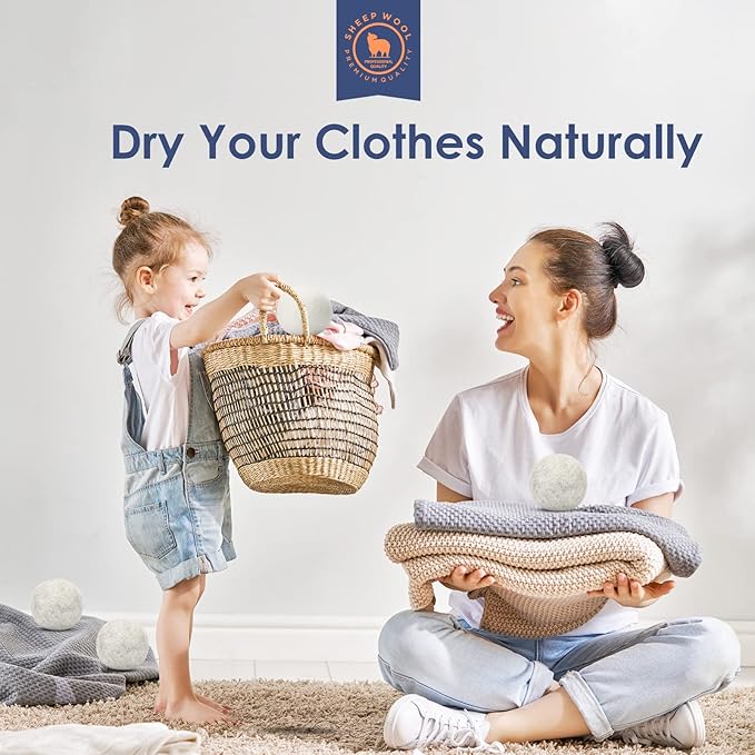 Wool Dryer Balls Handmade 3 Pack XL,Organic Laundry Dryer Balls,100% New Zealand Wool Natural Fabric Softener,Reusable 1000 Loads,Wrinkles Free, Shorten Drying Time,Baby Safe (3 Pack XL,Gray)