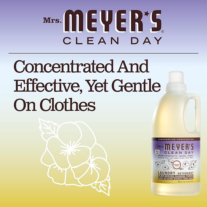MRS. MEYER'S CLEAN DAY Liquid Laundry Detergent, Infused with Essential Oils, Compassion Flower, 64 oz (64 Loads) (Pack of 4)