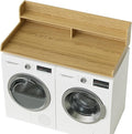 2-Tier Washer Dryer Countertop, Laundry Room Organization and Storage, 27.6" x 54" Wood Laundry Countertop for Washer and Dryer, Natural
