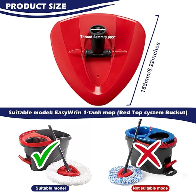Spin Mop Replacement Base Compatible with Ocedar EasyWring 1 Tank System, Spin Mop Heads Replacements Base Compatible with O Cedar Replace Head