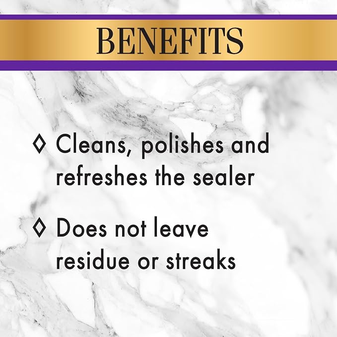 Stone Care International Granite Clean, Shine & Protect - Cleans Polishes & Protects Stone, Granite, Quartz, Marble, Limestone and Travertine Slate Surfaces, White, 24 Fl oz