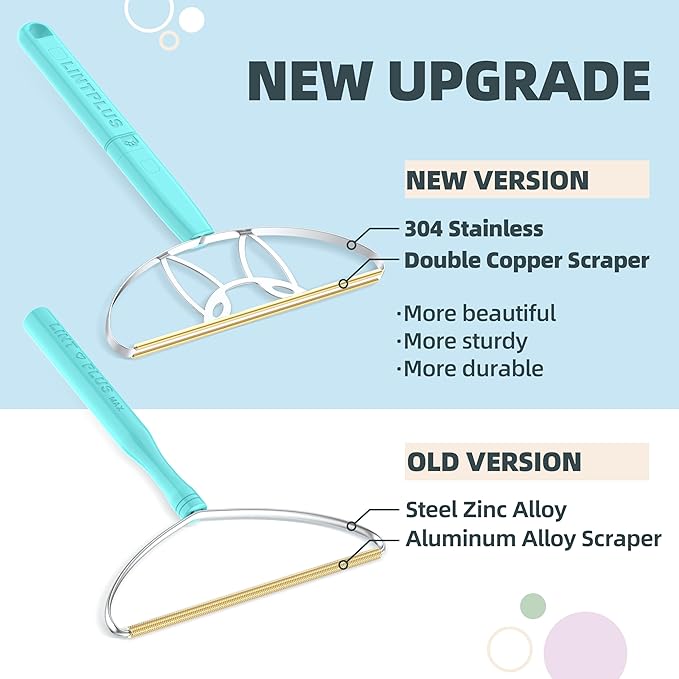 MAX & Pro LINTPLUS Pet Hair Remover Bundle-2-in-1 Adjustable & Fixed Handle Duo, Large + Compact Tools for Carpets, Furniture, Cars, and Tight Spaces