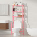 3-Tier Over The Toilet Storage, Freestanding Metal Bathroom Shelves, Space Saver Above The Over Toilet Storage Shelf for Bathroom (Pink)