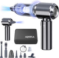 Car Vacuum Portable Cordless 22000PA High Power Handheld Mini Vacuum Cleaner Rechargeable Foldable with Brushless Motor Air Blower Duster Pump for Car Home Office Pet (Bright Gray)