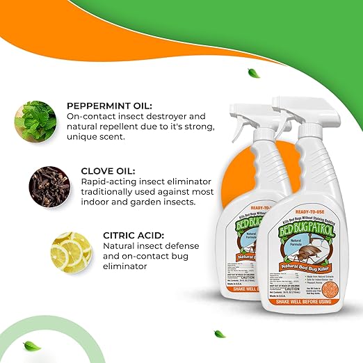 Natural Killer – 24oz Bottle – Child & Pet Safe, Non-Toxic Formula for Home, Office, Vehicles, Mattresses, Couches, Baseboards & More – Eco-Friendly Bed Insect Treatment