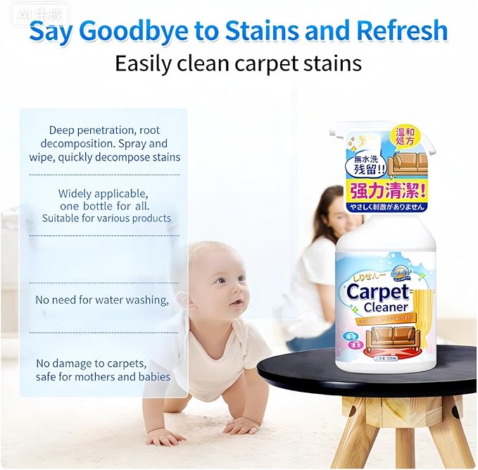 Carpets Triple Advanced Carpets Stain Remover Spray, Carpets Spot Remover，Stain & Odor Removers, Carpets Stains Removers For Old Sta/ins, Couches Cleaner For Fabric, Pets Odor Eliminator For Home (1)