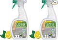 Bona Multi-Surface Floor Cleaner Spray - 32 fl oz - Lemon Mint Scent - Refillable - Residue-Free Floor Cleaning Solution for Stone, Tile, Laminate, and Vinyl Floors (Pack of 2)