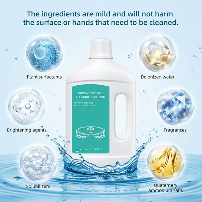 1L Floor Cleaning Solution Original Scent Compatible With Dreame Cleaning Solution,Residue & Streak Free Suitable For All Robot Vacuum Cleaners And Wireless Wet Dry Dual-Use Vacuum Cleaners.(2 Bottle)