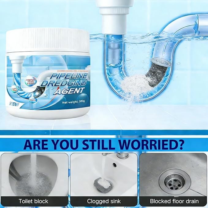 2Pcs Pipeline Dredglng Agent,Sink Drain Cleaner For Kitchen Bathroom,Bathroom Shower Pipeline Dredging Agent, Drain Opener For Kitchen