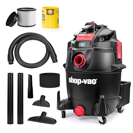 Shop-Vac 5801411 14-Gallon Wet/Dry Shop Vacuum, 5.5 Peak HP, 2.5 Inch Diameter x 7 Foot Hose, 20 Foot Cord, Ideal for Home, Garage, and Workshop Cleaning