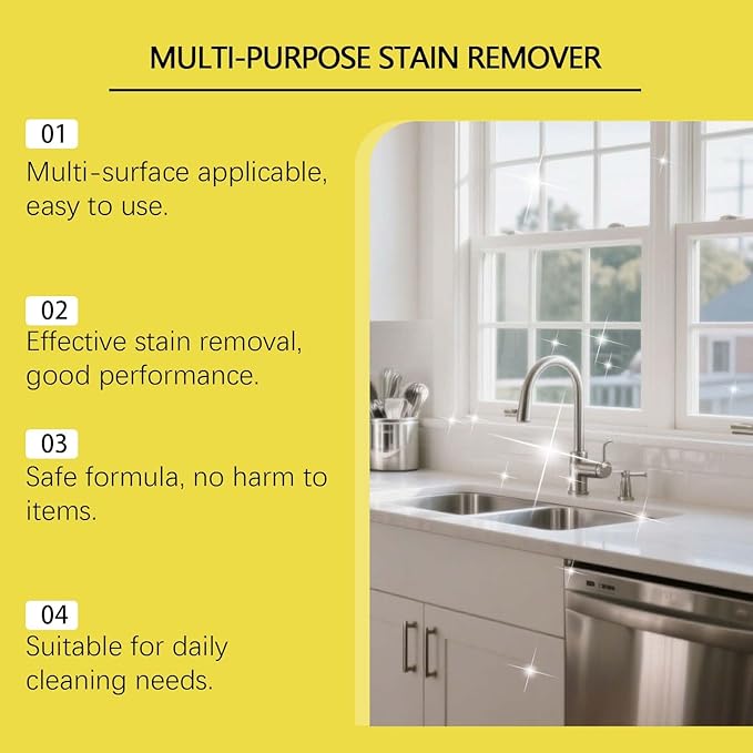 2PCS Power Spray, Multi Purpose Stain Remover, Multi Purpose Cleaning Spray, All Purpose Cleaner Spray for Kitchen, Bathroom, Floors, Car
