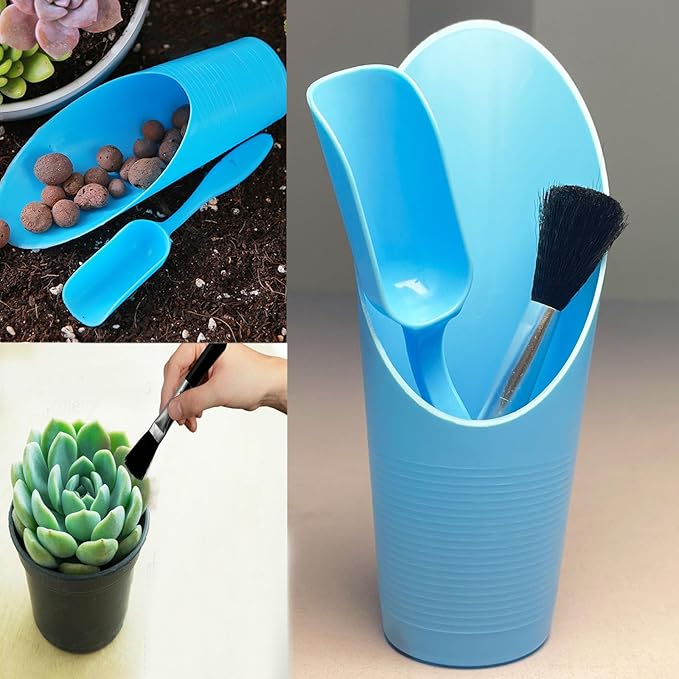 12PCS Bonsai Soil Scoop Set - Plastic Garden Scoops Small Mini Potting Shovels, Dual-Size Succulent Planting Tools for Indoor Plants, Planting, Transplanting Soil Mixing