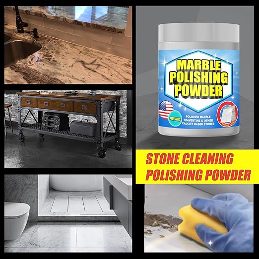 Marble Polishing Powder & Compound - Granite Countertop Polish, Etch & Scratch Remover, Stone Cleaning Powder & Cleaner for Marble Polish & Restoration - 8 oz