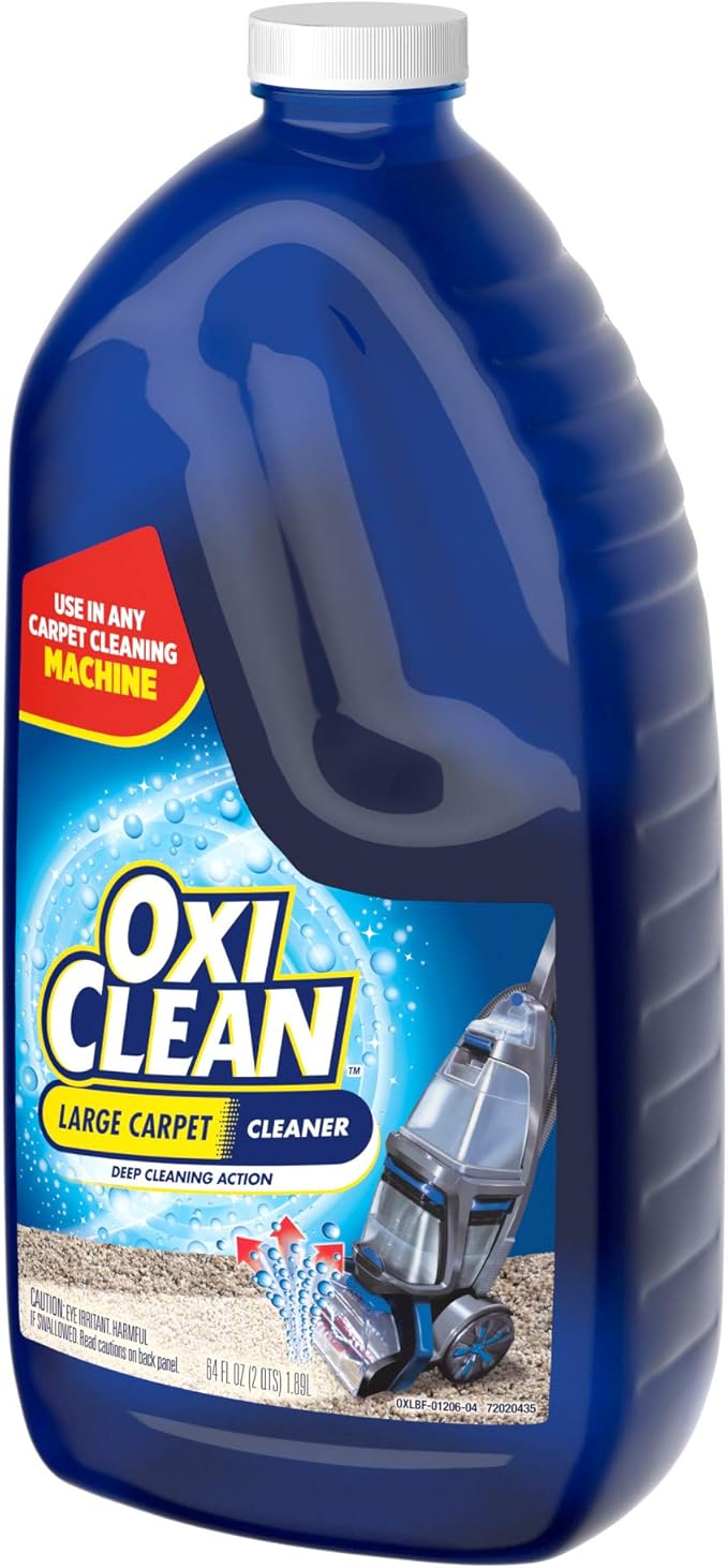 OxiClean Large Carpet Cleaner Liquid Solution for Steam Cleaning Machines, 64 fl oz