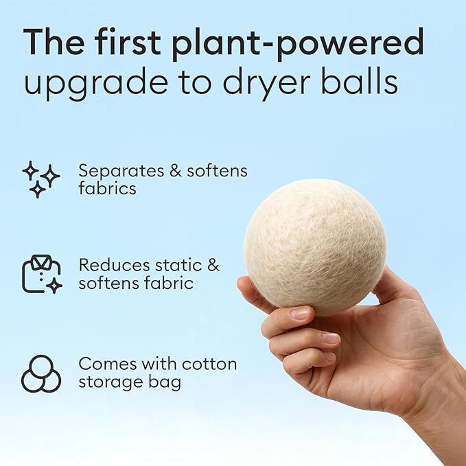 Vove Natural Hemp Dryer Balls Kit with Scent Drops - 4 Pack & Essential Oil Blend - 5X More Absorbent Than Wool - Natural Softener, Reduces Wrinkles and Static, Customizable Fresh Scent, Reusable
