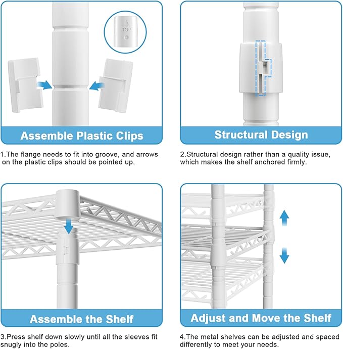Ulif F7 Plus Garment Rack, Heavy Duty Clothes Rack, Clothing Racks for Hanging Clothes, 6-Tiers Freestanding Portable Closet Storage Rack 68'' W × 14.6'' D × 76.6'' H, Max Load 850 Lbs, White